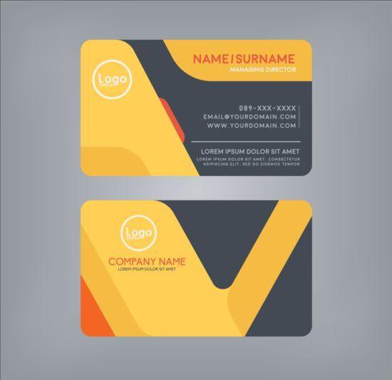 Black Yellow Company Logo - Creative business card black with yellow vector 01 free download