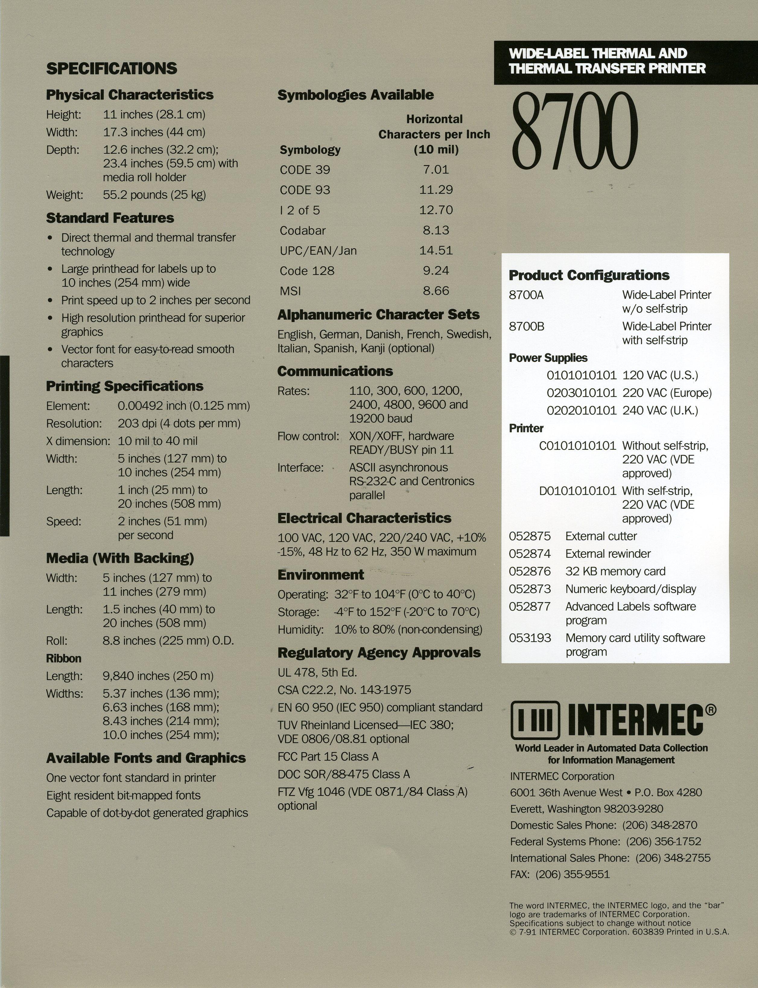 Intermec Logo - 8700 Printer | Intermec Museum | Accurate Data