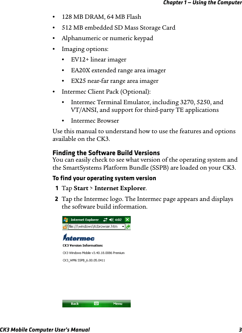 Intermec Logo - CK3DHIB CK3 Series Handheld Computer User Manual CK3UM.book Intermec