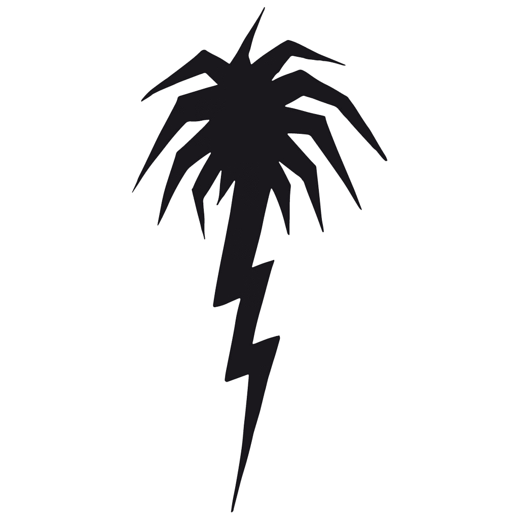 Black and White Palm Tree Logo - Lightning Palm Tree – C3-Shop