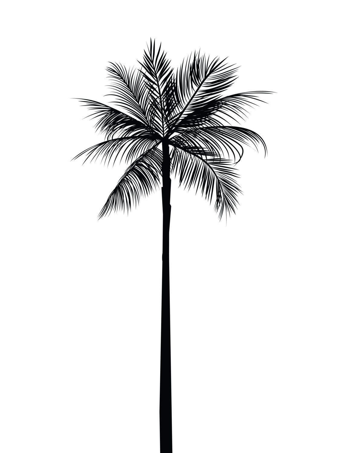 Black and White Palm Tree Logo - Palm Tree Print, Palm Leaves Print, Palm Tree Art, Palm Tree Wall ...
