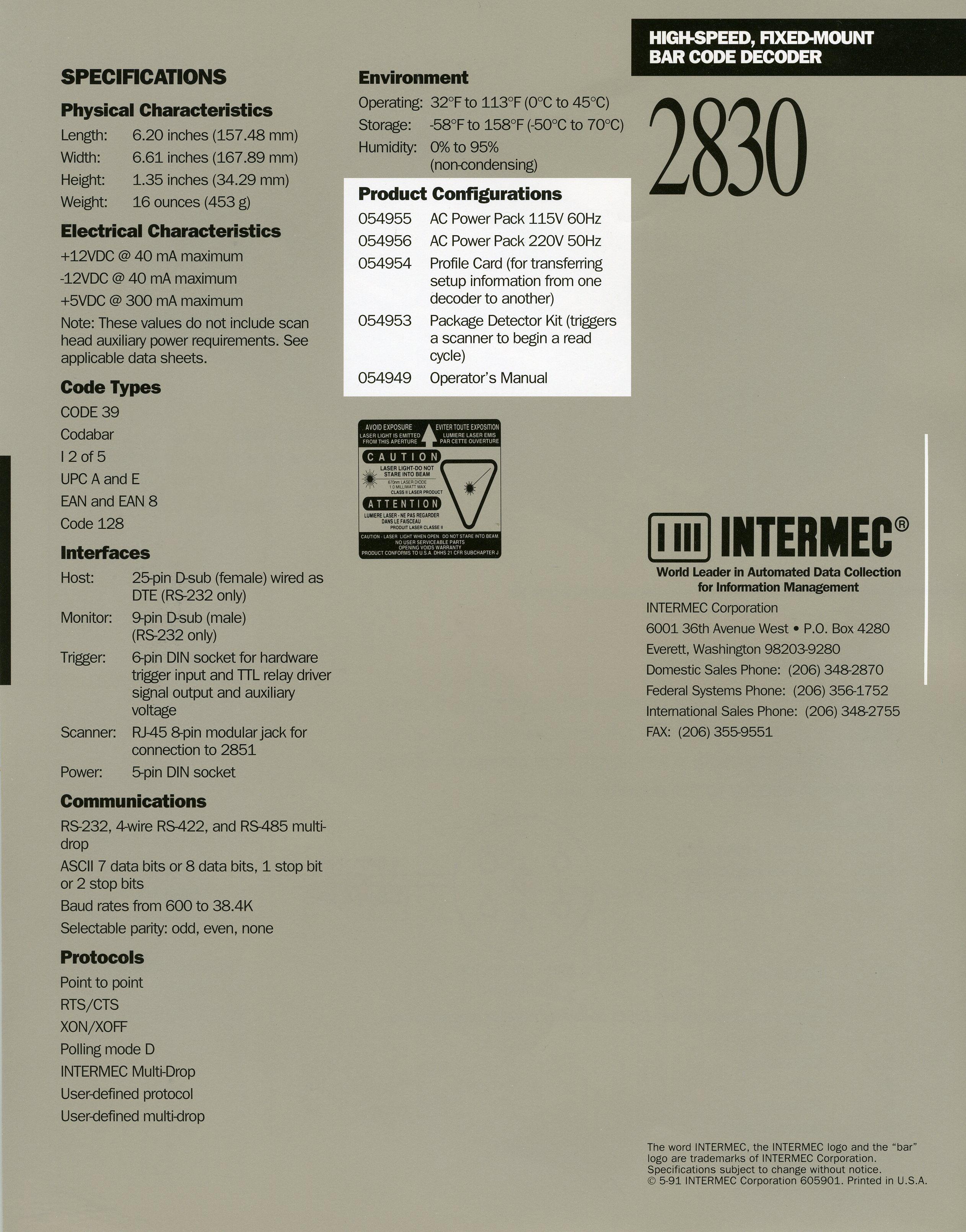 Intermec Logo - 2830 Reader | Intermec Museum | Accurate Data