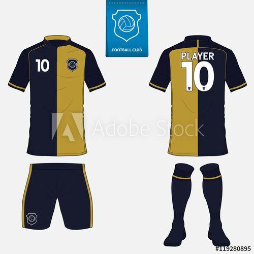Soccer Apparel Logo - Set of Football kit or soccer jersey template for soccer club. Flat ...