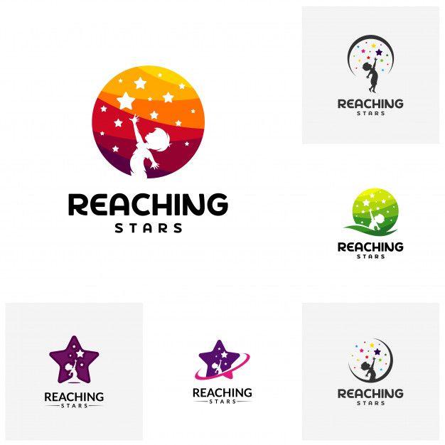 Stars Logo - Set of reaching stars logo design template. dream star logo. Vector