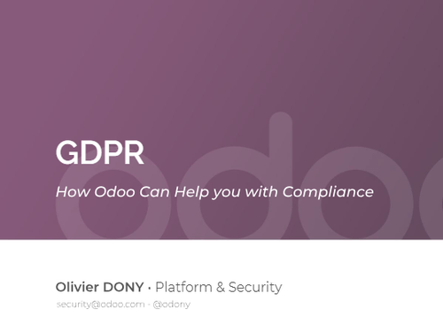 Odoo Logo - GDPR - How Odoo Can Help You with Compliance | Odoo