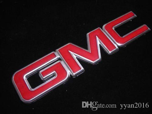 New GMC Logo - New GMC Front Grille Emblem RED Chrome Sierra 1500 2500 Yukon XL