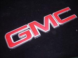 New GMC Logo - New GMC Front Grille Emblem RED Chrome TERRAIN CANYON SIERRA DENALI