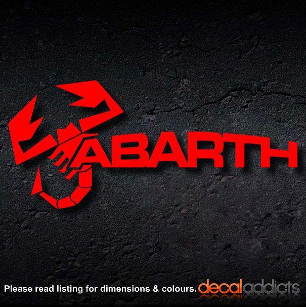 Abarth Scorpion Logo - Abarth Scorpion Logo & Text Vinyl Decal Sticker - FIAT 500 PUNTO ...