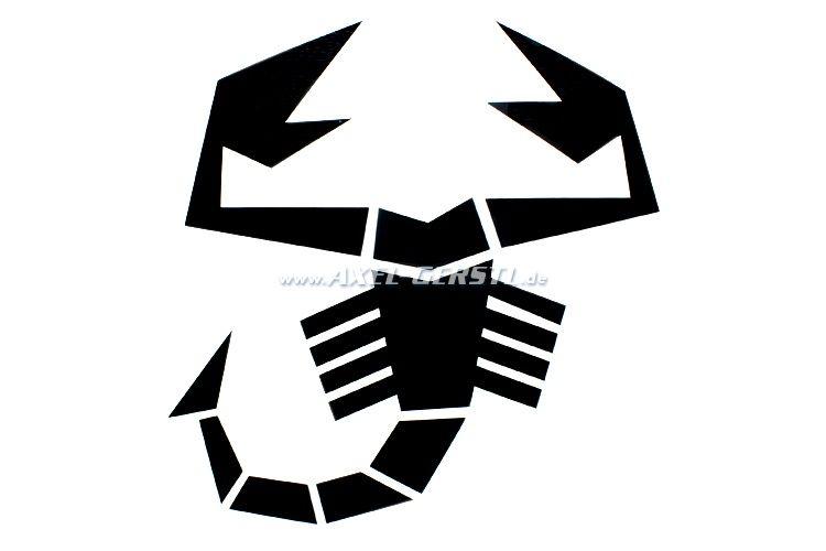 Abarth Scorpion Logo - Sticker Abarth 'scorpion' 200 x 213 mm, black 500 126 600