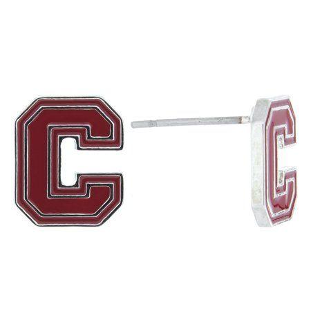Cornell C Logo - Mini Red Enamel Cornell C Logo Stud Earrings - Walmart.com
