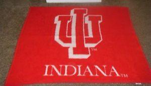 Indiana University Hoosiers Logo - Details about NCAA College INDIANA UNIVERSITY IU Hoosiers Logo Red Throw  Blanket 55