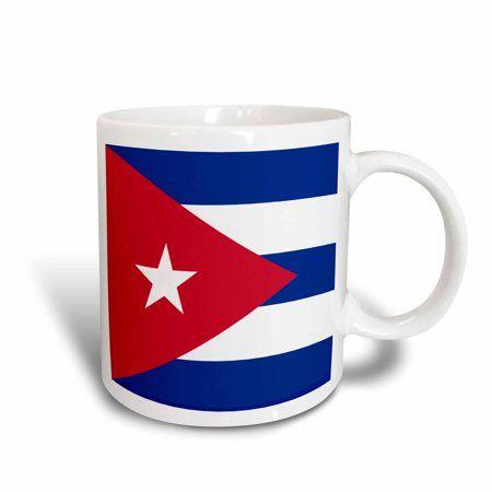 White Stripe with Red Triangle Logo - 3dRose Flag of Cuba - Cuban blue stripes red triangle white star ...