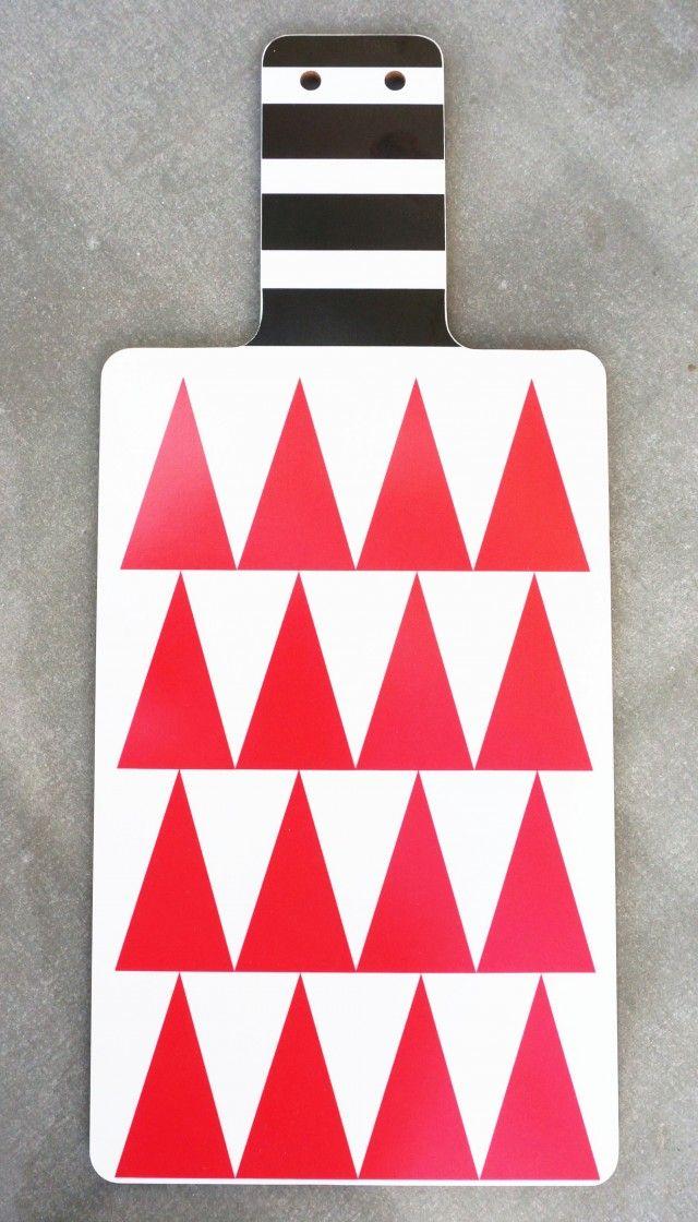 White Stripe with Red Triangle Logo - Red triangle, cuttingboard with a handle by Camilla Engdahl ...