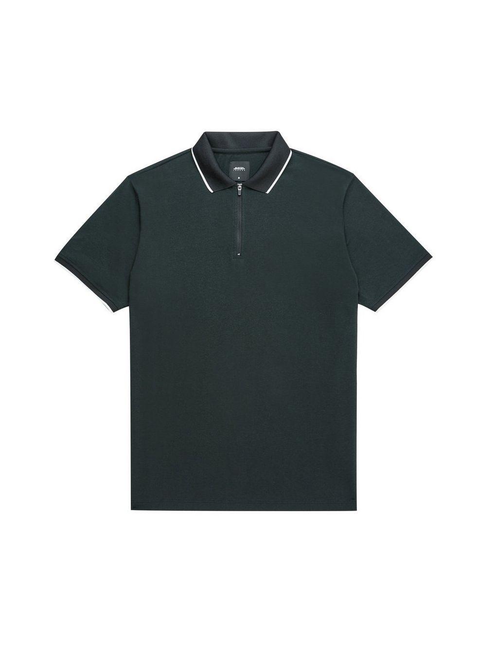 Black Grass Logo - Black Grass Zip Neck Polo Shirt - Burton Menswear
