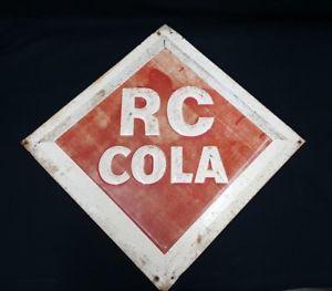 Red and White Diamond Shaped Logo - Vintage RC Cola Diamond Shaped Red & White Metal Sign | eBay