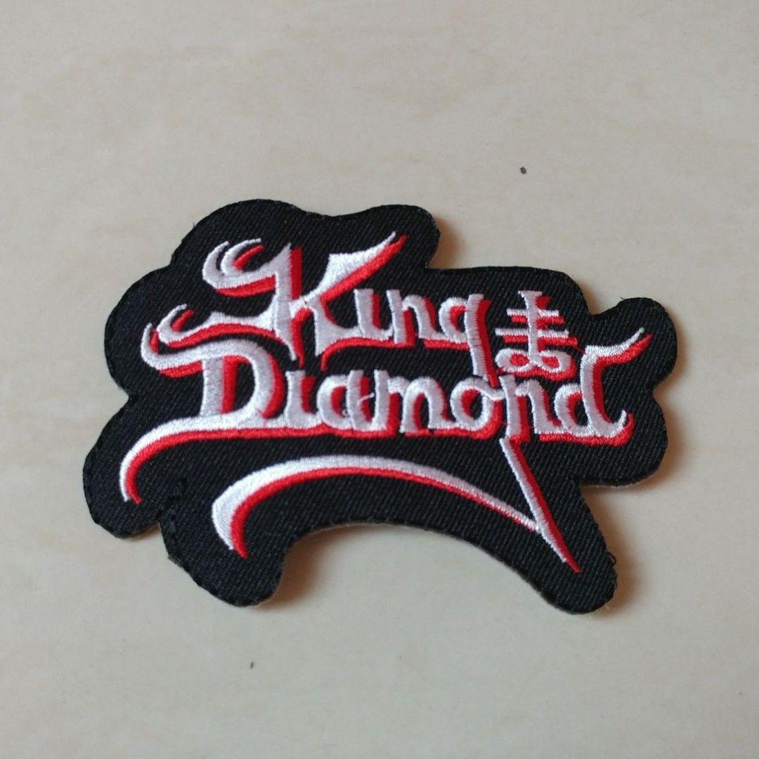 Red and White Diamond Shaped Logo - King Diamond - Red and White Logo Shaped Woven Patch Band Merch ...