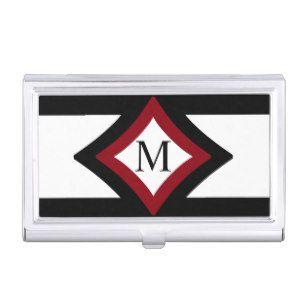 Red and White Diamond Shaped Logo - Black White Red Modern Modern Business Card Holders & Cases | Zazzle ...