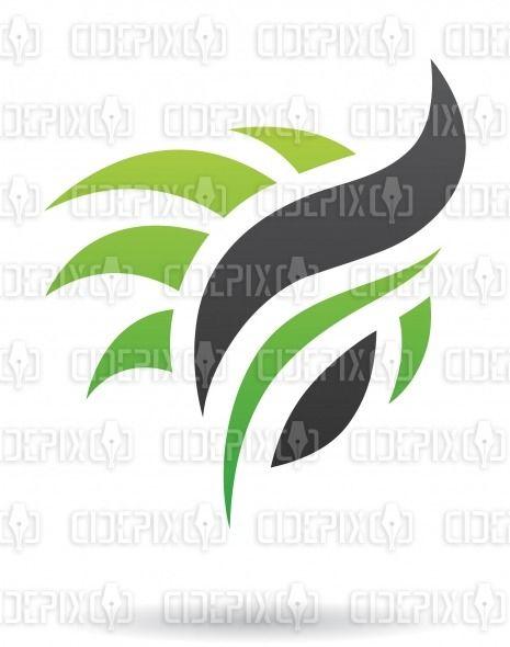 Black Grass Logo - abstract green and black wind grass logo icon