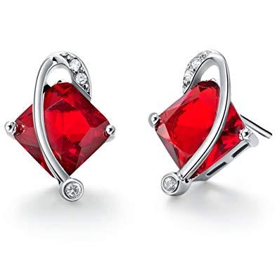 Red and White Diamond Shaped Logo - Amazon.com: YLR Red White Gold Plated Jewelry Crystal Women ...