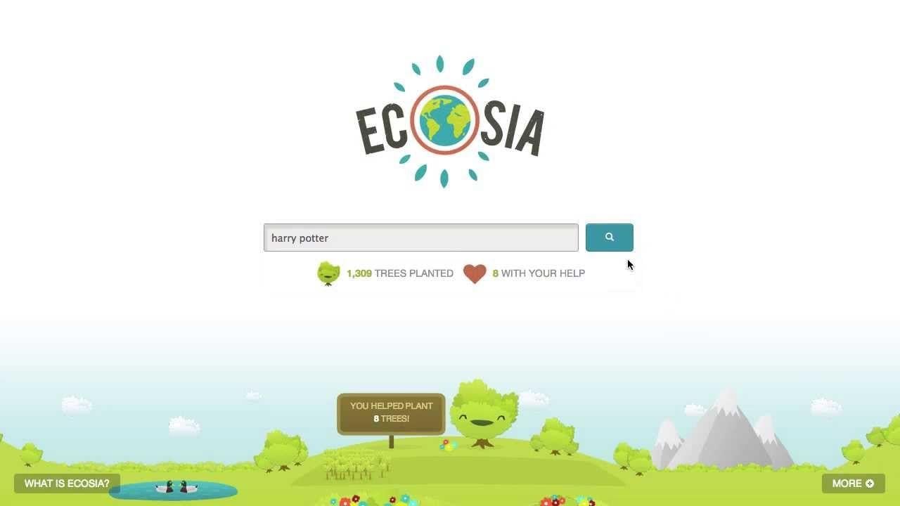 Green Search Engine Logo - Ecosia: Plant Trees while browsing the Web Good Planet
