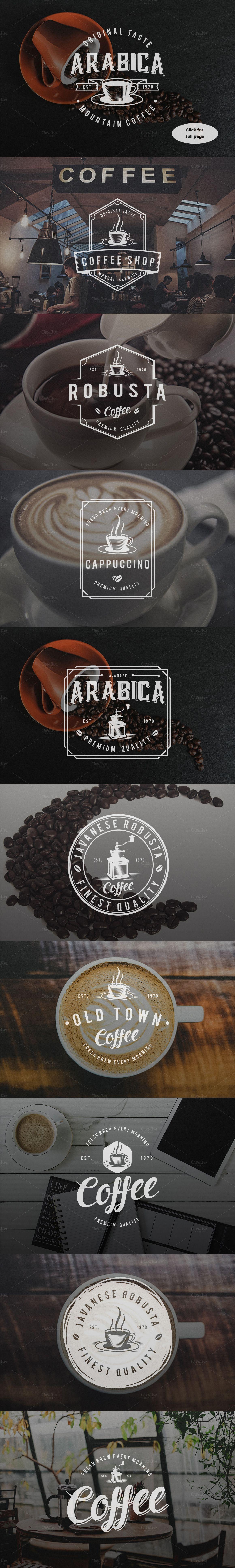 Vintage Coffee Shop Logo - Vintage Coffee Logo Badges: logo templates perfect for branding a