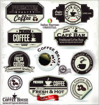Vintage Coffee Shop Logo - Vintage cafe shop logos free vector download 012 Free vector