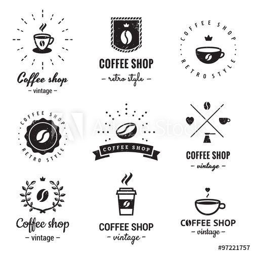 Vintage Coffee Shop Logo - Coffee shop logo vintage vector set. Hipster and retro style ...