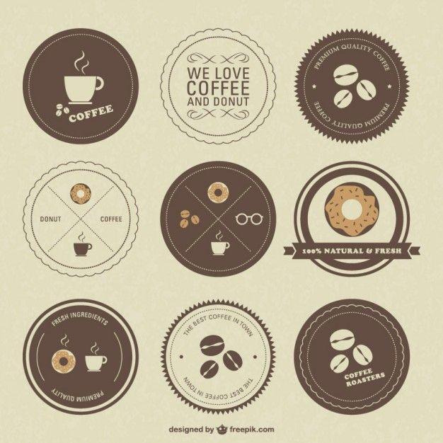 Vintage Coffee Shop Logo - Retro coffee shops badges Vector | Free Download