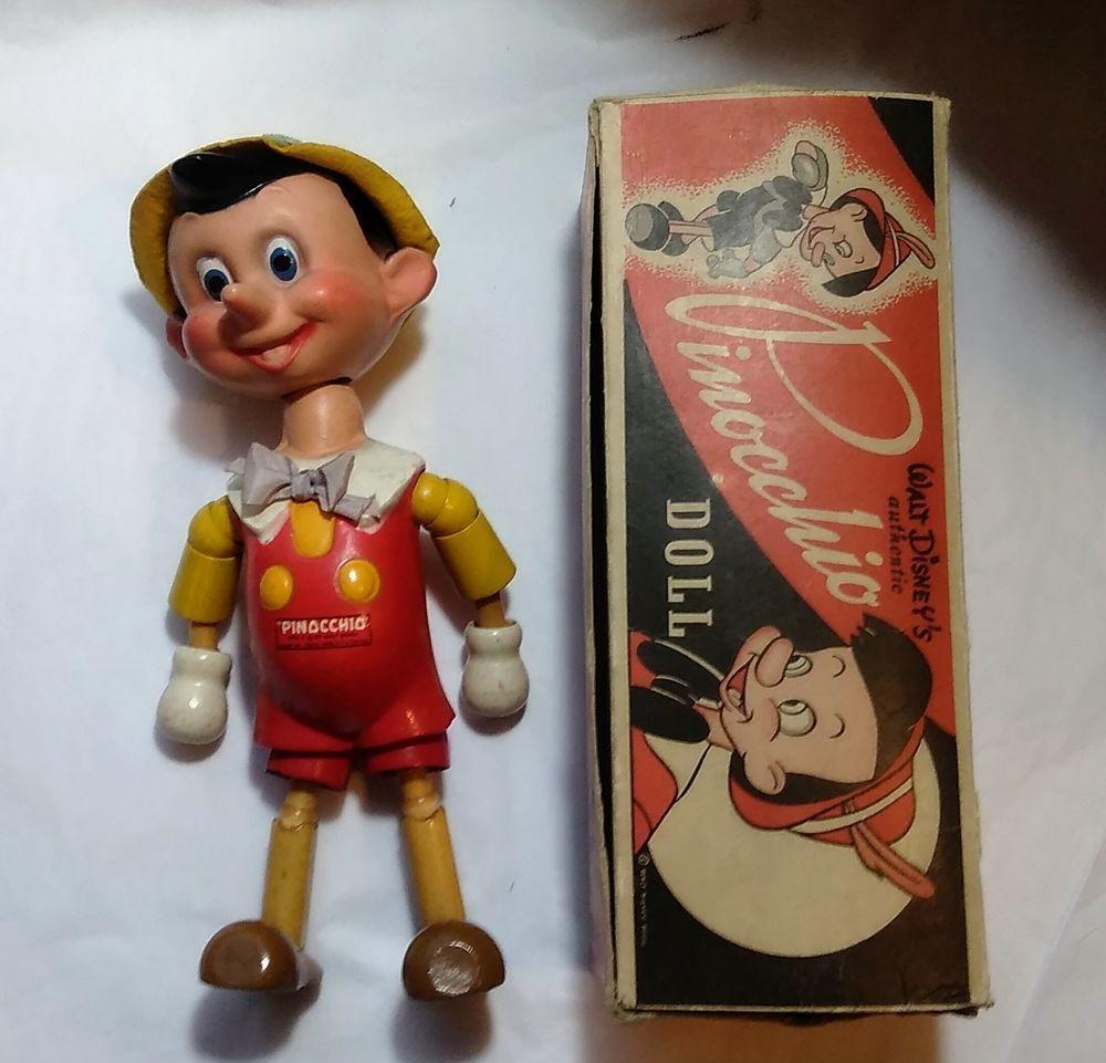 Pinocchio Walt Disney Presents Logo - Vintage Walt Disney Pinocchio Wooden Doll, Ideal Toy Co. 1930's w ...