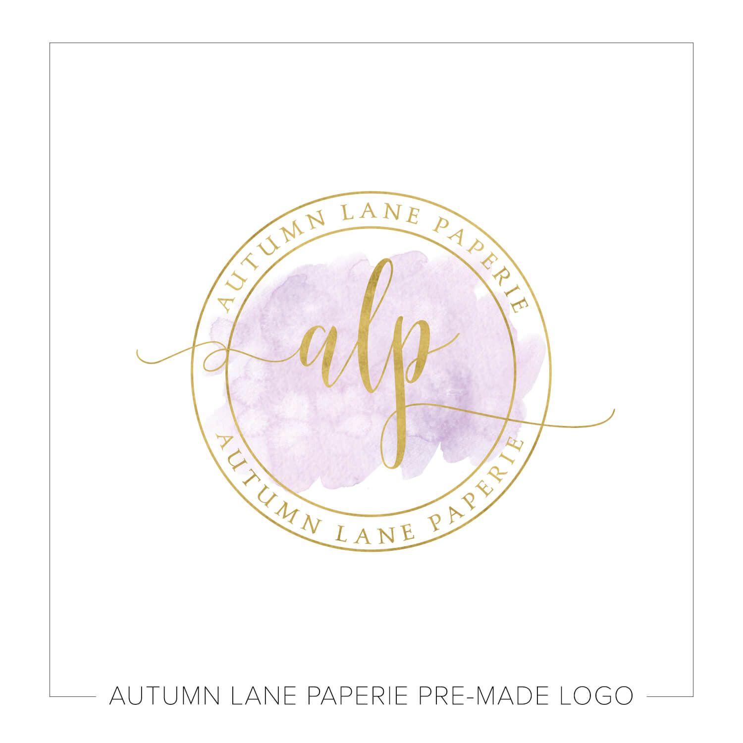 Double Circle Logo - Purple & Gold Double Circle Logo I70 | Autumn Lane Paperie