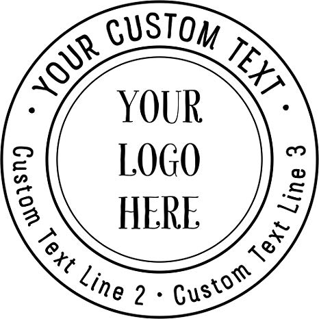 Stamps Logo - Custom Logo Double Round Border Stamp - 3 Lines of Text - Self-Inking  Stamper - Rubber Personalized Stamp - Stamps for Local Business -  Personalized ...