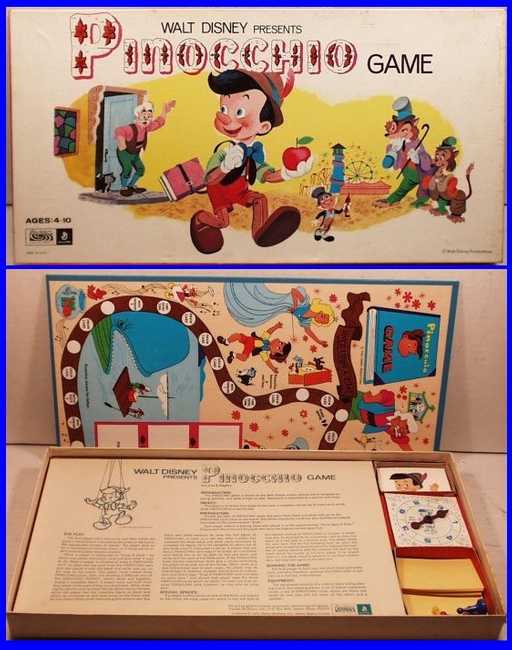 Pinocchio Walt Disney Presents Logo - Vintage 1971 Walt Disney PINOCCHIO Board Game by Parker