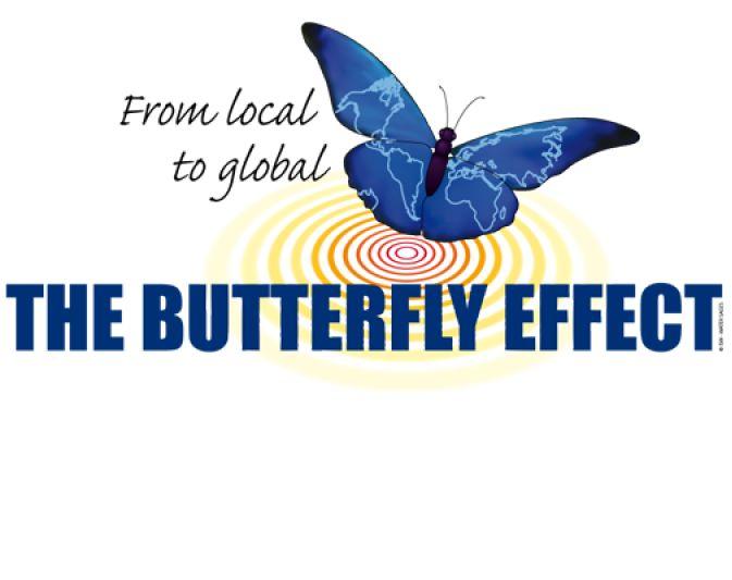 Butterfly with Cross Logo - Water | Butterfly Effect Logo + White - Green Cross International