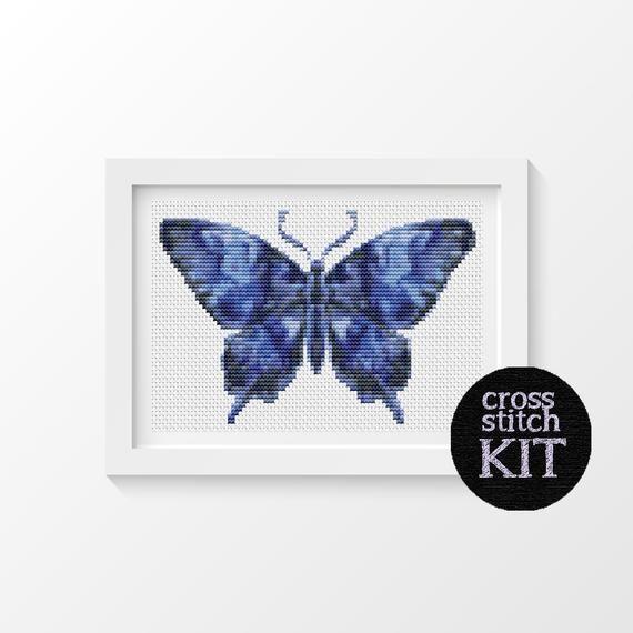 Butterfly with Cross Logo - The Dark Knight Butterfly Cross Stitch Kit Cross Stitch Kit | Etsy