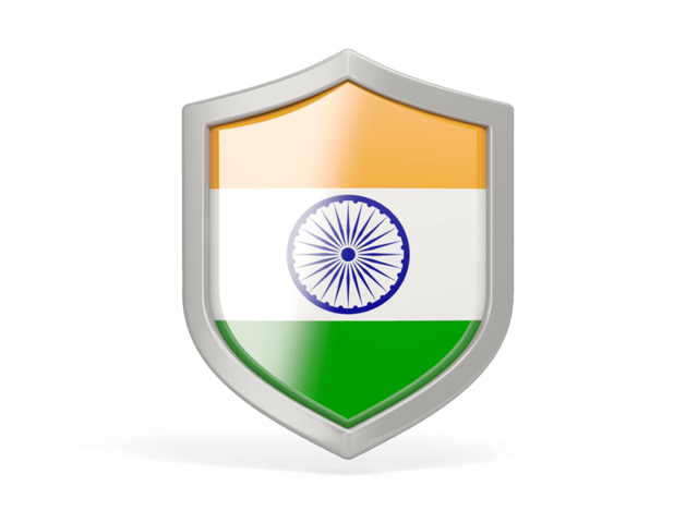 Flag Shield Logo - Shield icon. Illustration of flag of India