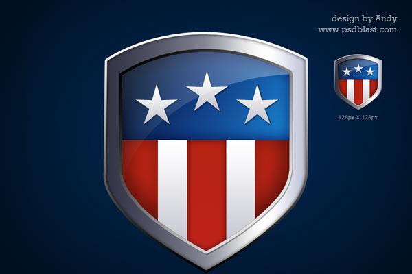 Flag Shield Logo - American flag shield icon | Psdblast