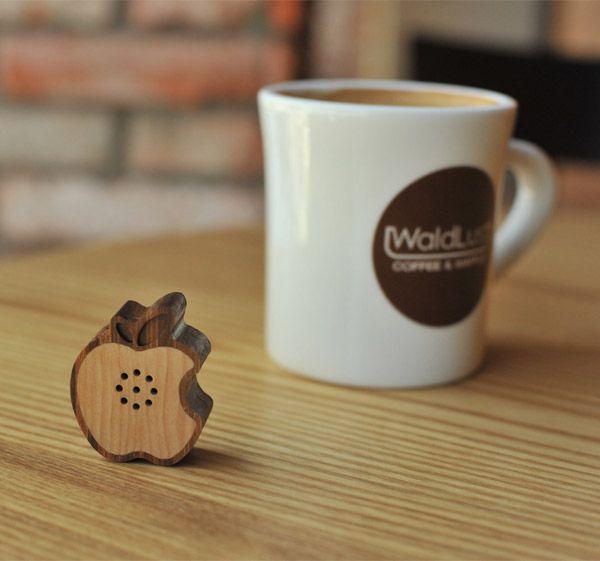 Tiny Apple Logo - Apple Logo Makes Appearance as Tiny Wooden Speaker - Technabob