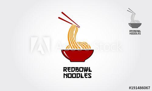 Red and White Bowl Logo - The Red bowl Noodles logo templates, suitable for any business ...