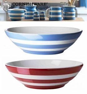 Red and White Bowl Logo - Cornishware Blue or Red & White Stripe Serving Serve Bowl Dish, 27cm ...