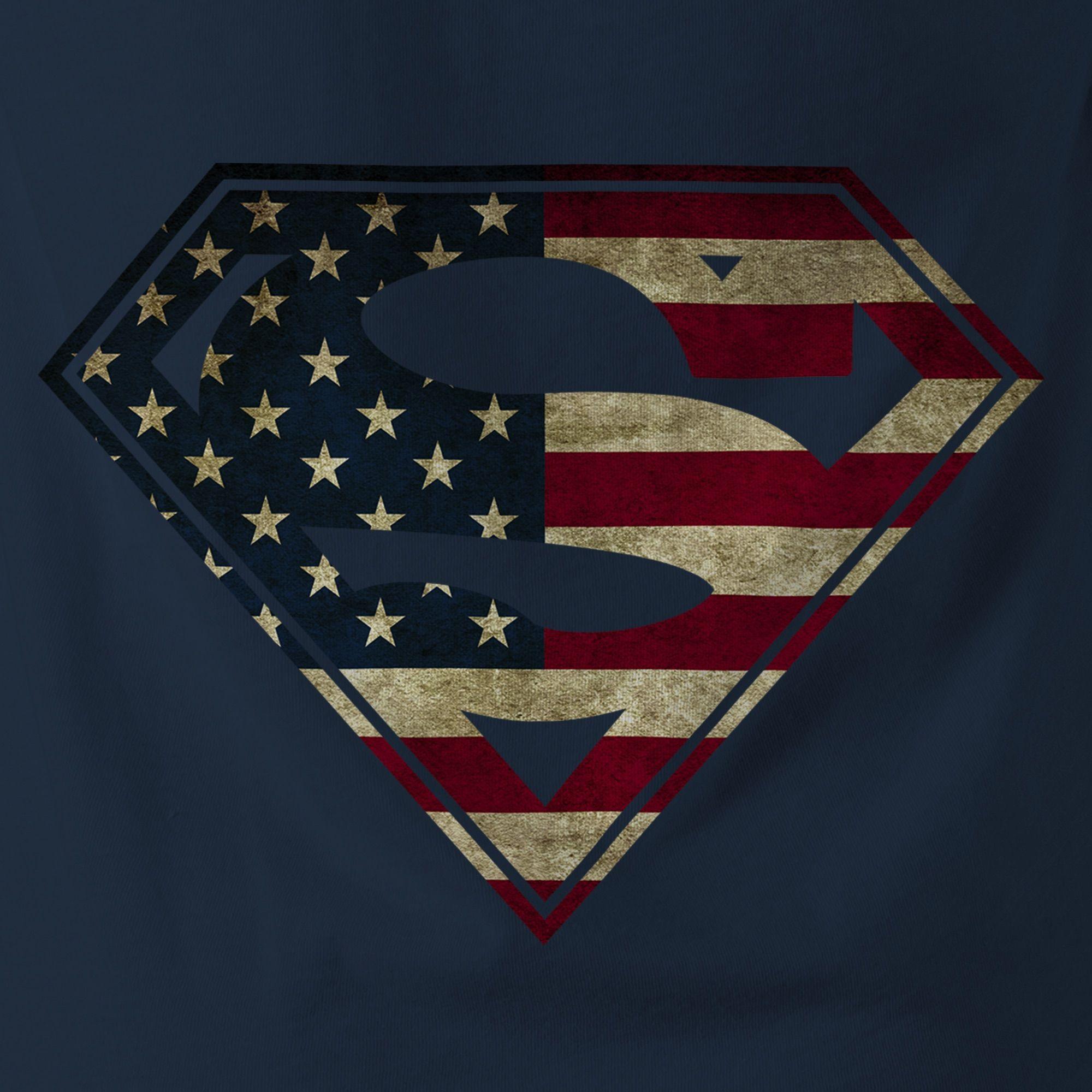 Flag Shield Logo - American Flag Superman Logo Shield Mens T-shirt, Patriotic USA DC ...