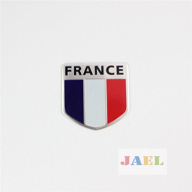 Flag Shield Logo - New Auto car Aluminum France French Flag shield Emblem Badge Sticker ...