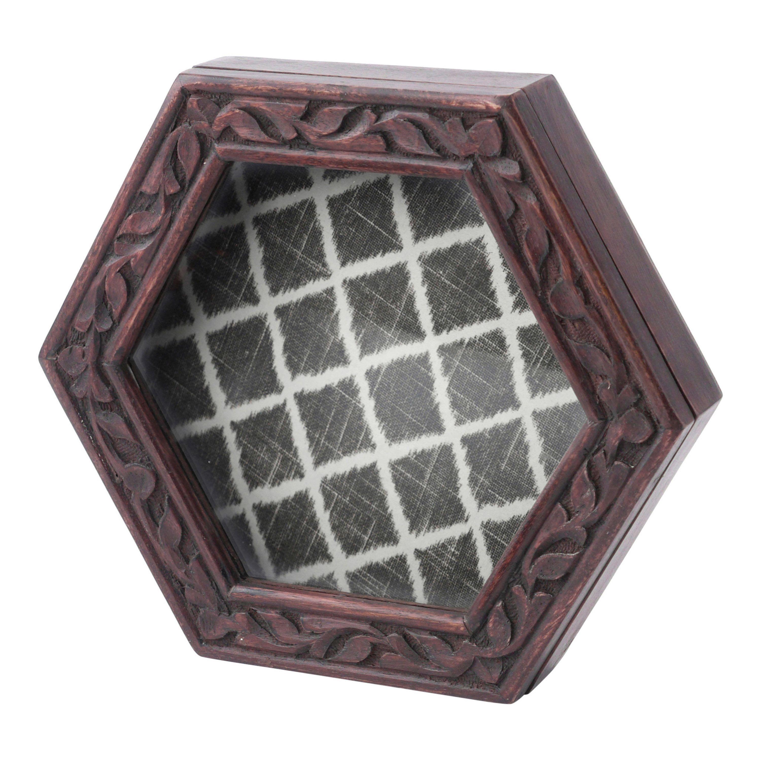 Hexagon White with Red Hourglass Logo - Hallmark Home & Gifts Decorative Hexagon Shadow Box | Wayfair