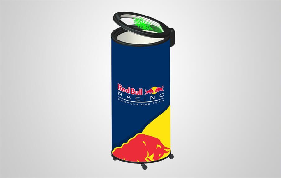 Red Bull Can Logo - Red Bull Fridge. We can customize your logo