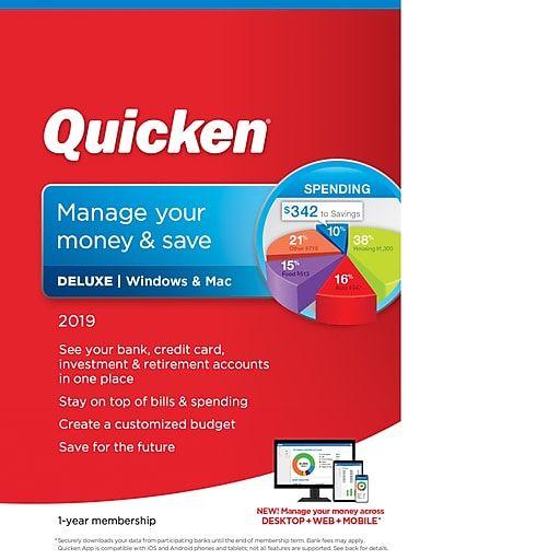 Quicken Credit Card Logo - Quicken Deluxe 2019 for 1 User, Windows/Mac, Download (0170237 ...