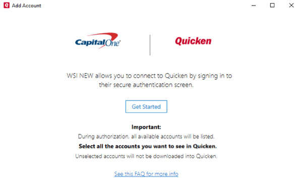 Quicken Credit Card Logo - Adding Capital One Accounts in Quicken for Windows