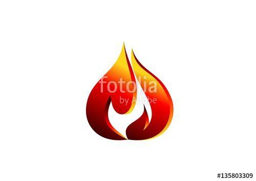 Modern Flame Logo - fire, flame, logo, red modern flame logotype, 3D hot fire logo ...