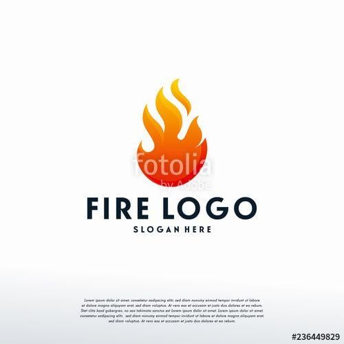 Modern Flame Logo - Modern Fire Flame logo designs, Iconic Fire logo template, Logo