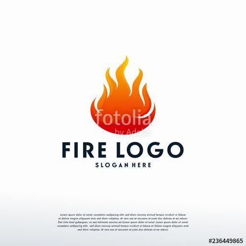 Modern Flame Logo - Modern Fire Flame logo designs, Iconic Fire logo template, Logo