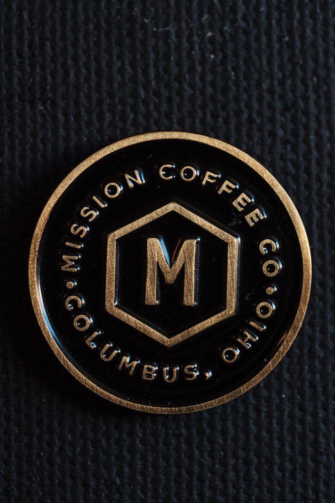 Pin Logo - BLACK MISSION LOGO PIN. Mission Coffee Co. LLC