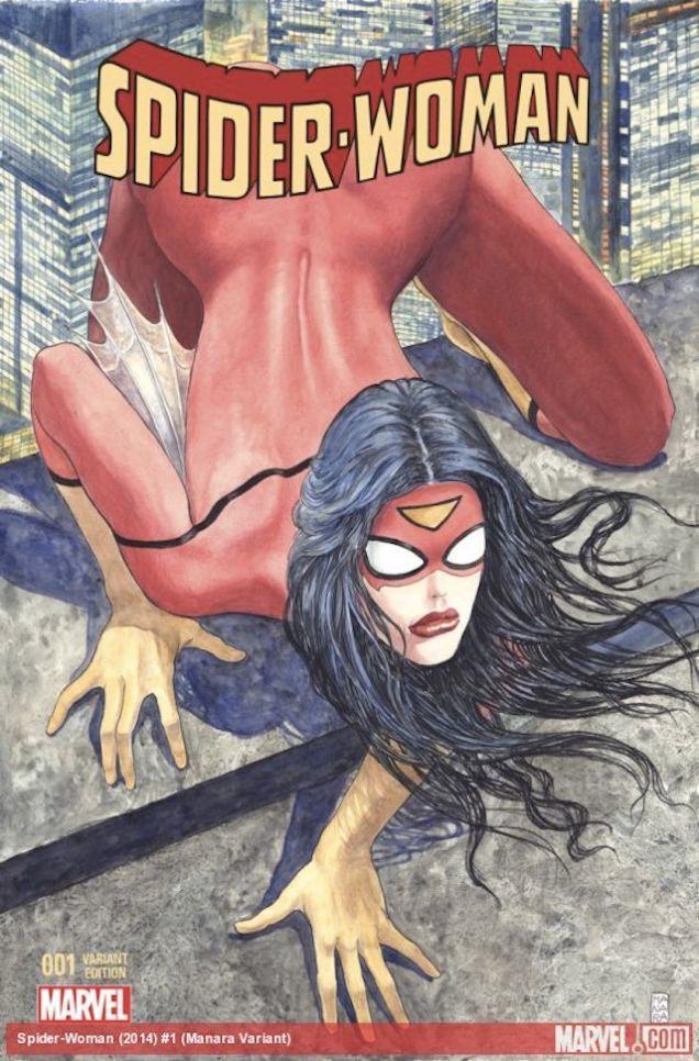 Spider- Woman Logo - Marvel's fix for its sexist Spider-Woman cover? Putting a logo over ...